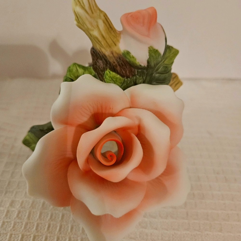 Porcelain Pink Rose Nightlight, home deco, bedroom lite, kitchen lite, hall lite